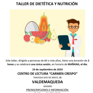 Talleres de envejecimiento activo: Taller de dietética y nutrición